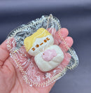Mini keychain cat with fish taba soft   taba squishy