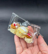 Mini pack of 3 pudding keychain taba squishy
