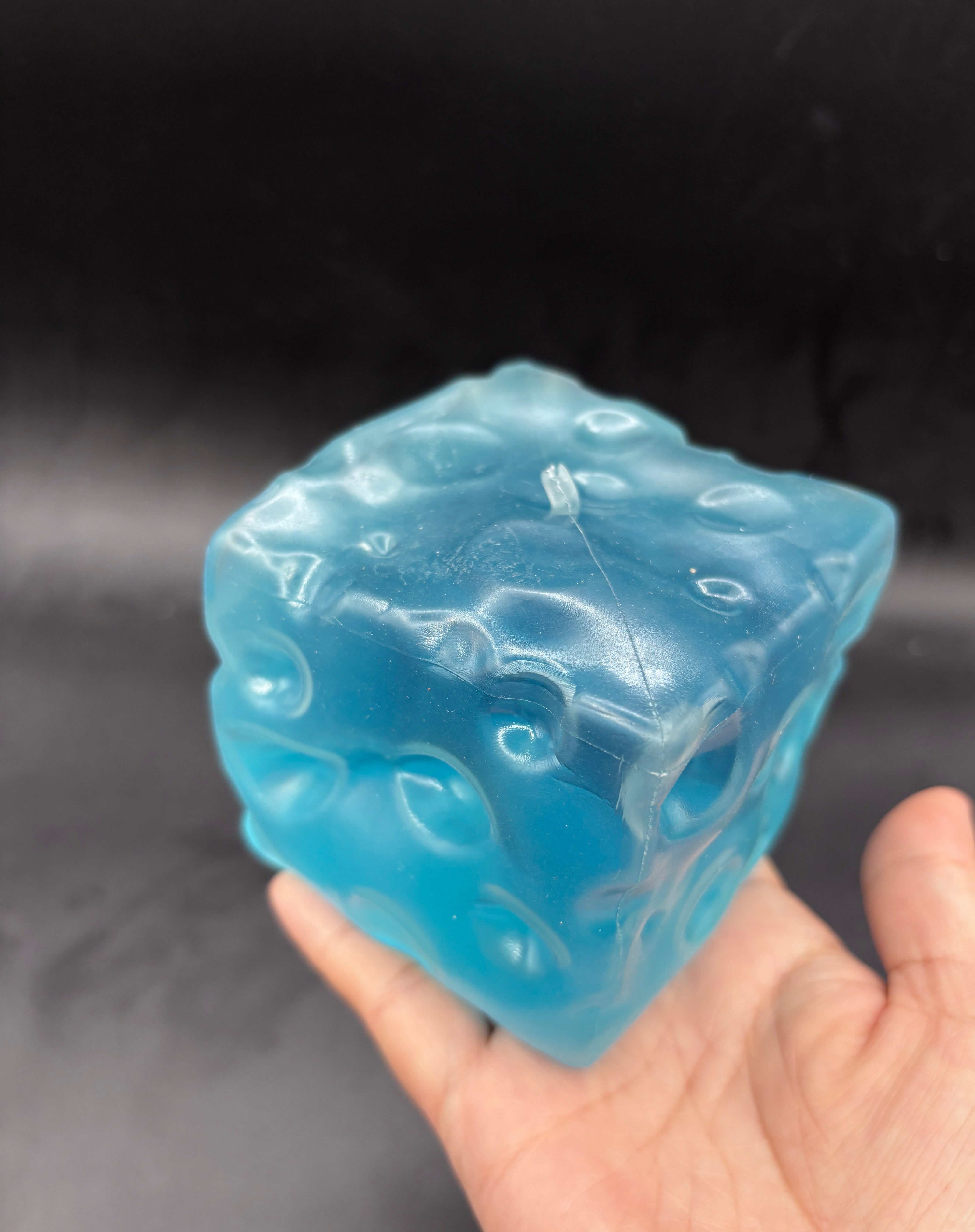 JUMBO clear blue Vaseline cheese squishy 7cm