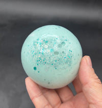 Teal crushed ice clay stressball (slushy)