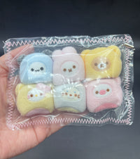 Kawaii mini Taba pack of 6 clocked mochi beanies  taba squishy