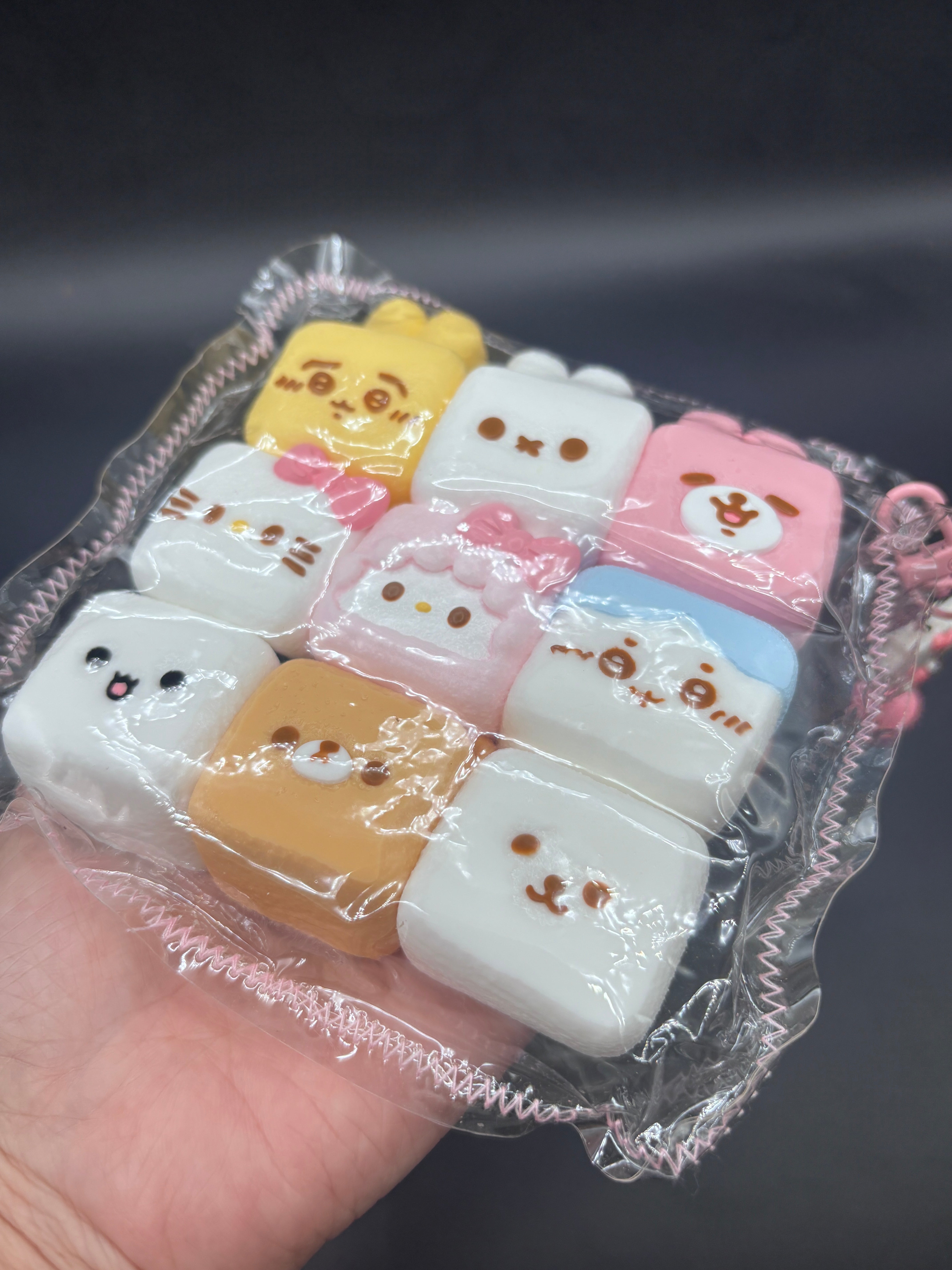 Pack of 9 cartoon mix soft  taba squishy