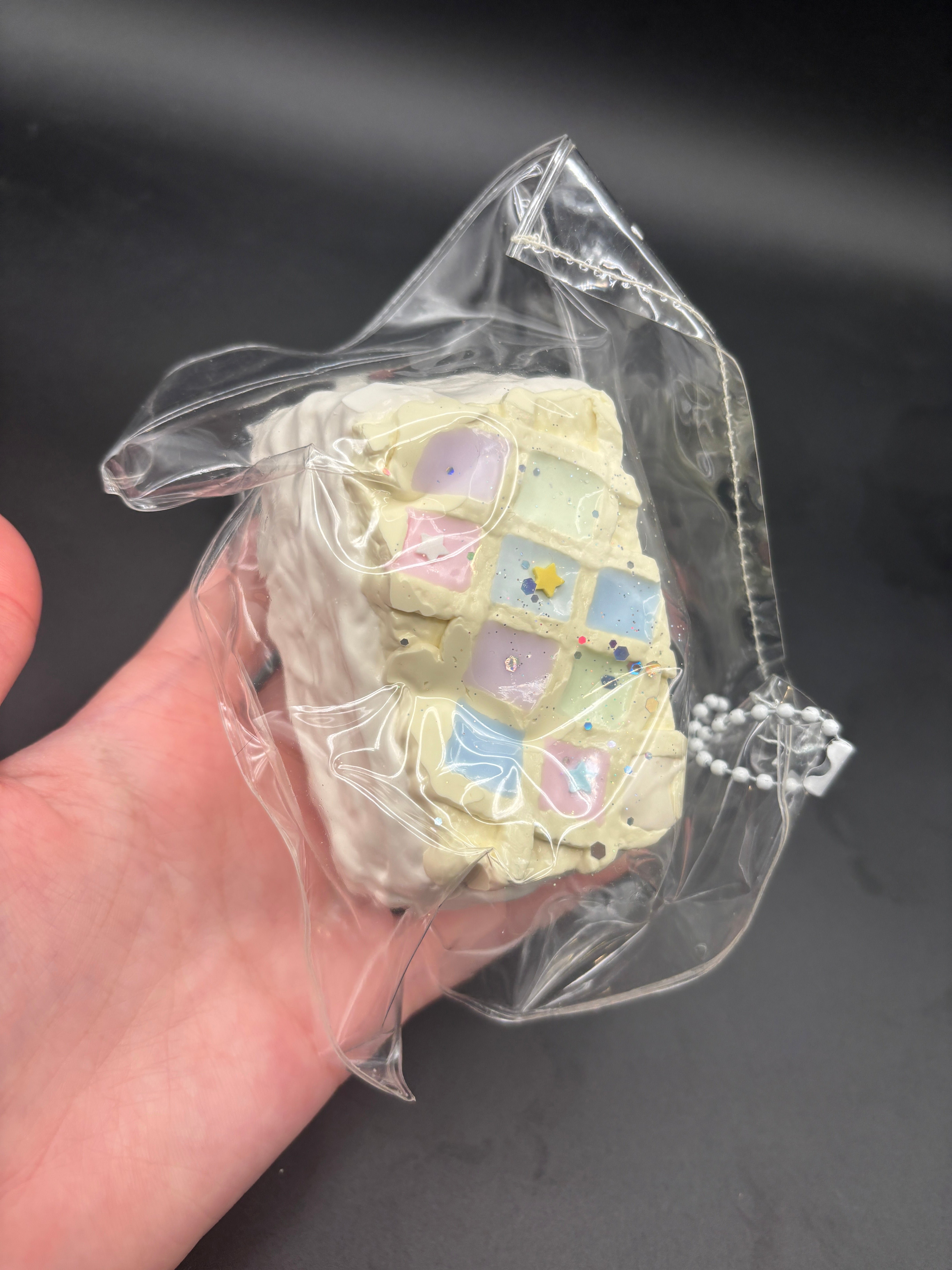 Water x cream textured tile cake super soft taba squishy