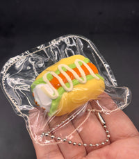 Cute mini keychain puppy hotdog