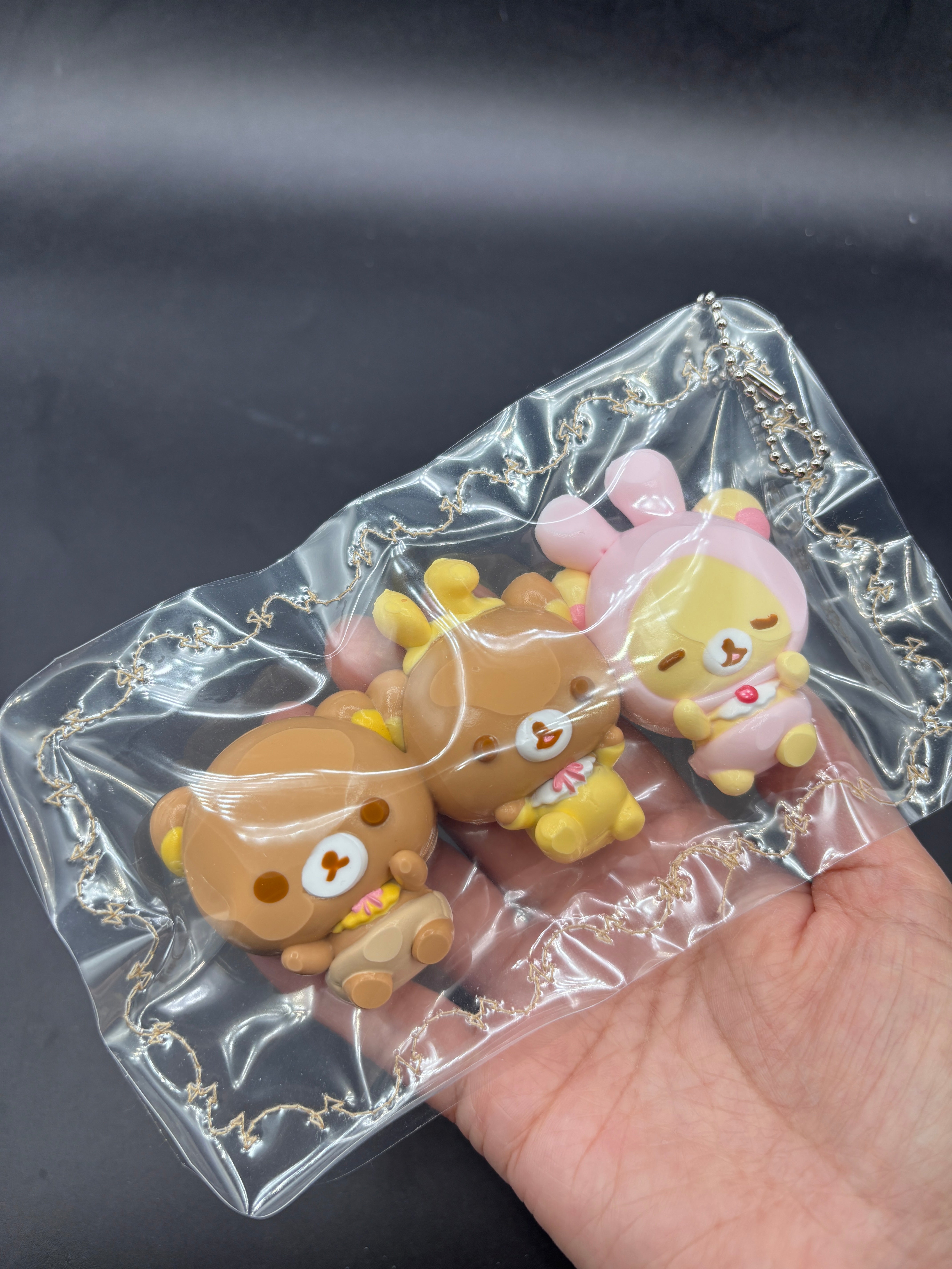 Pack of 3 rilakkuma in costumes cute  taba squishy