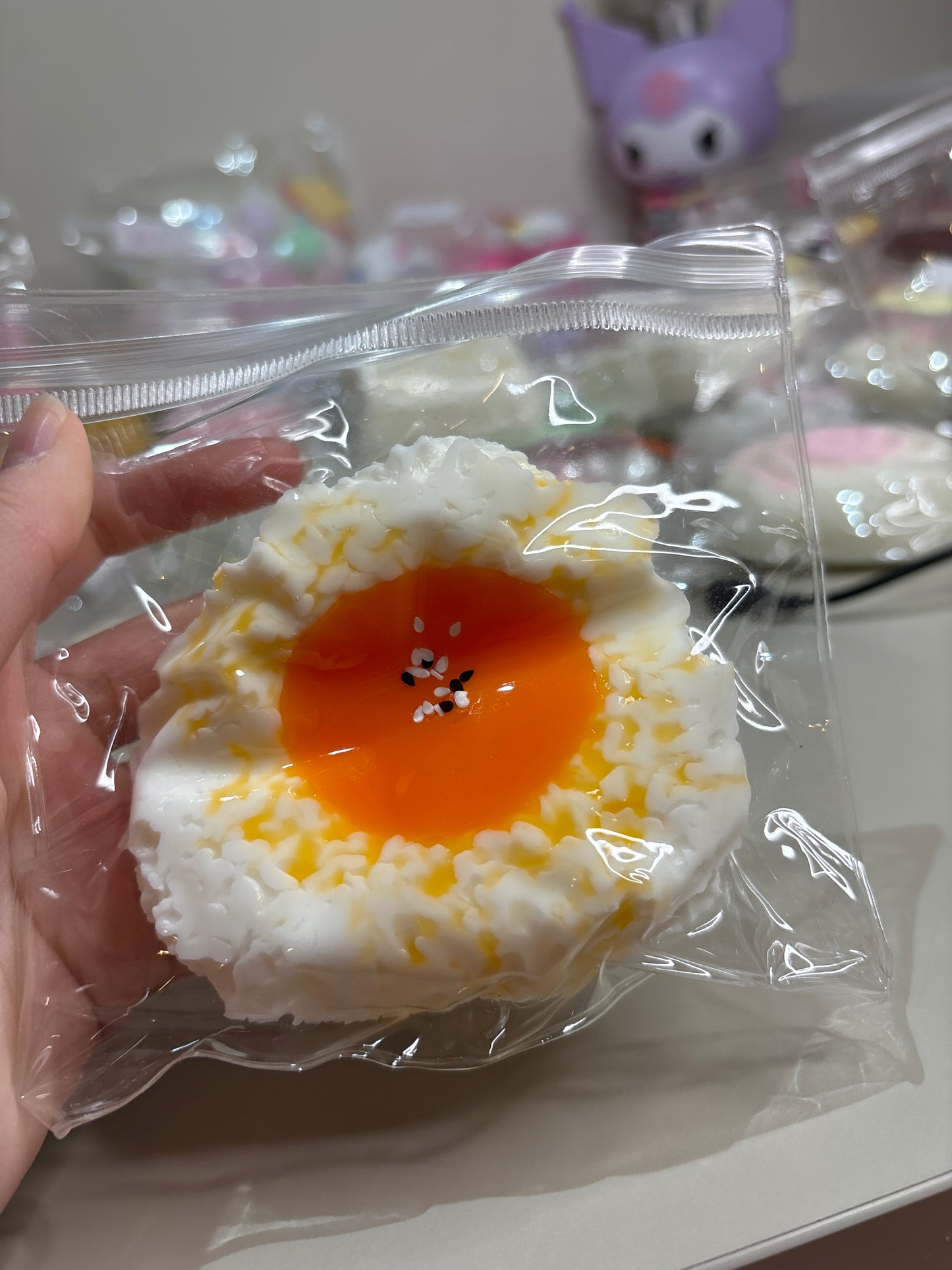 Taba Squishy Handmade Egg onigiri realistic and super soft