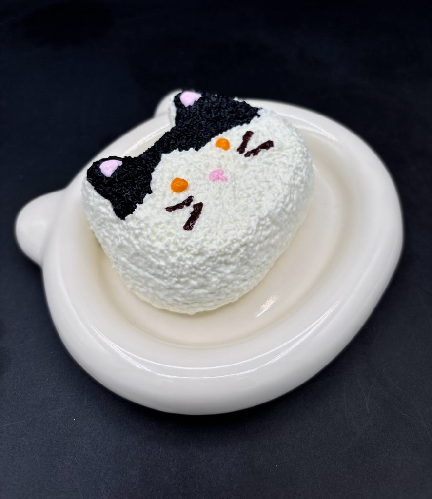 NEW!! Handrawn super soft tuxedo cat rice ball large