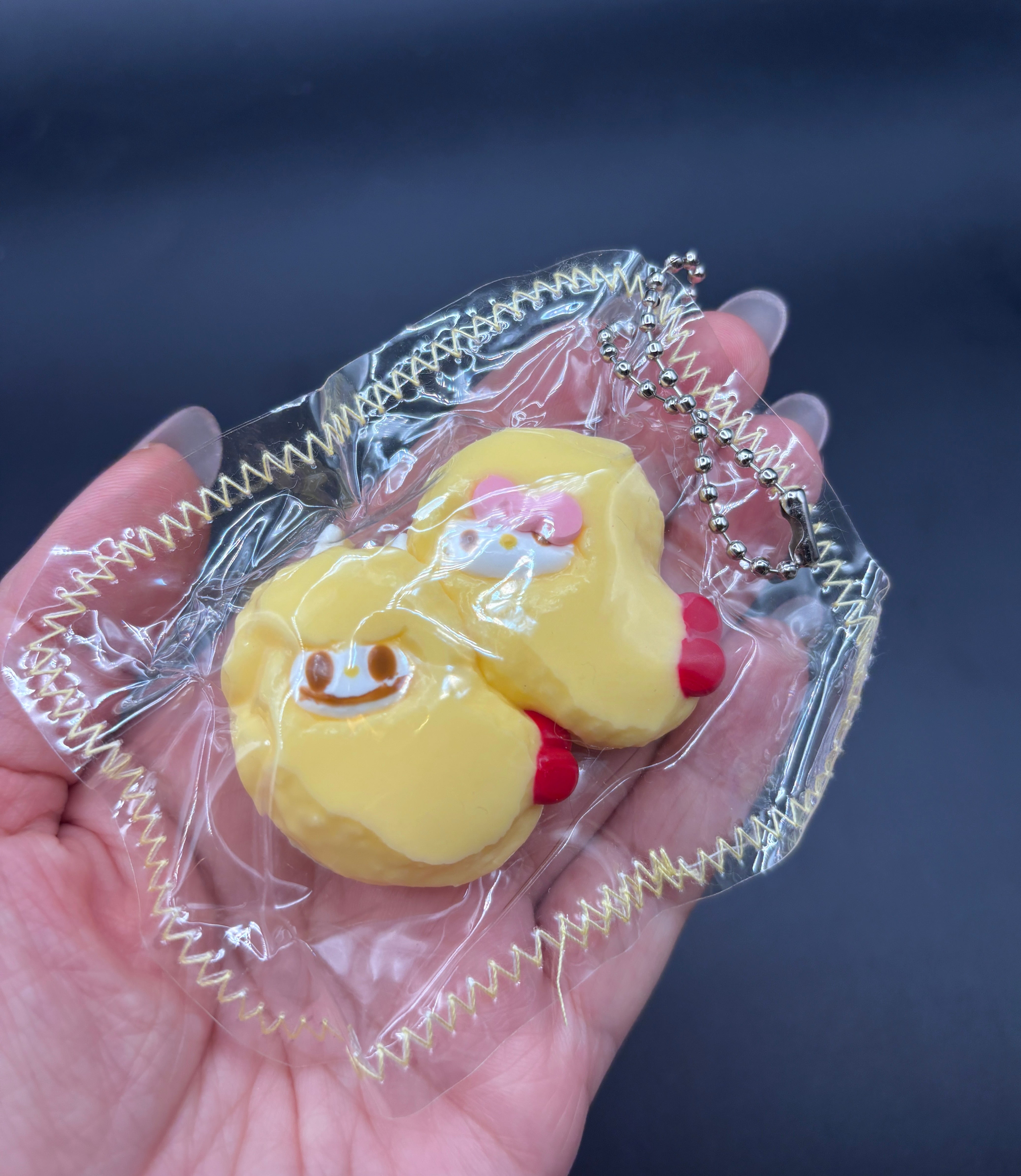 Cute mini keychain soft pack of 2 fried shrimp taba squishy