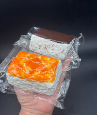 Sponge cake soft (normal/choco) with imprinted cat paw on the top corner  Taba squishy toy