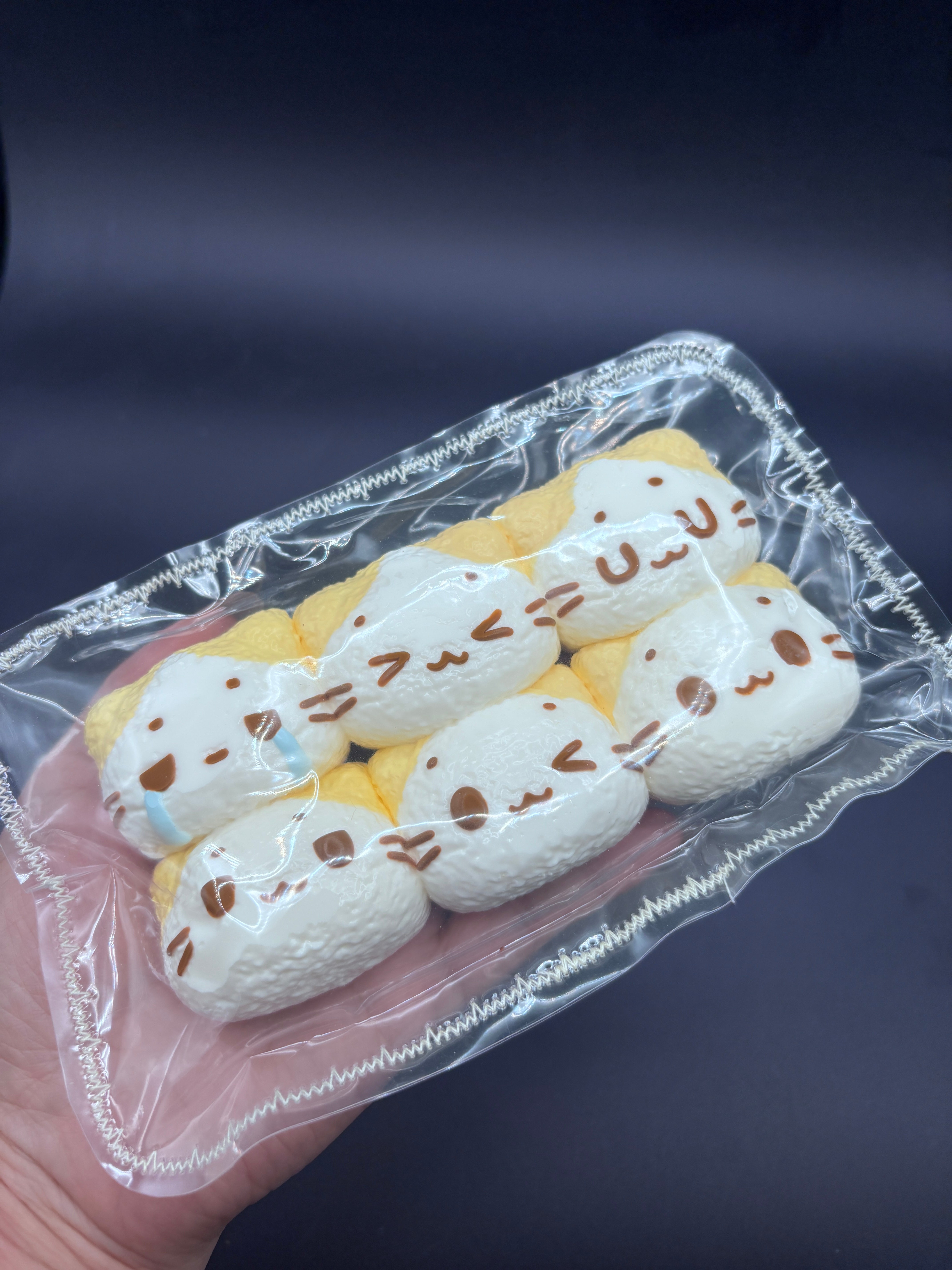 Pack of 6 marshmellow cat emojis soft and cute taba squishy