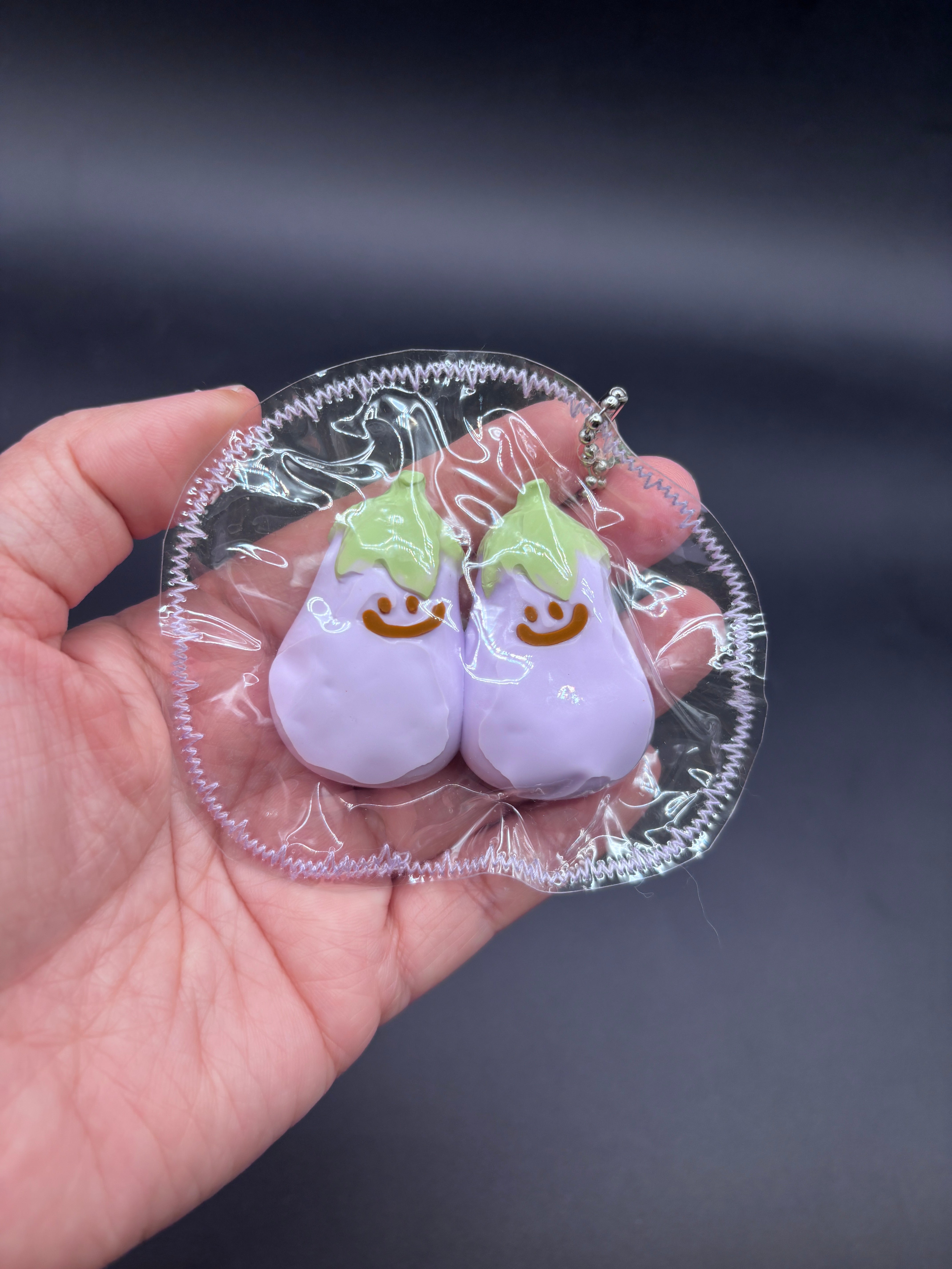 Cute mini keychain eggplant jellycat twins soft