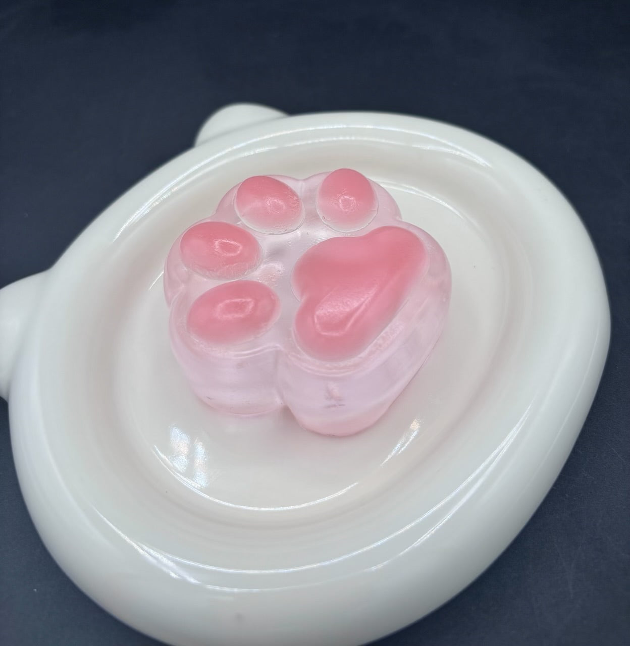 NEW!! Medium SUPER soft clear cat paw water textured (strawberry paw)