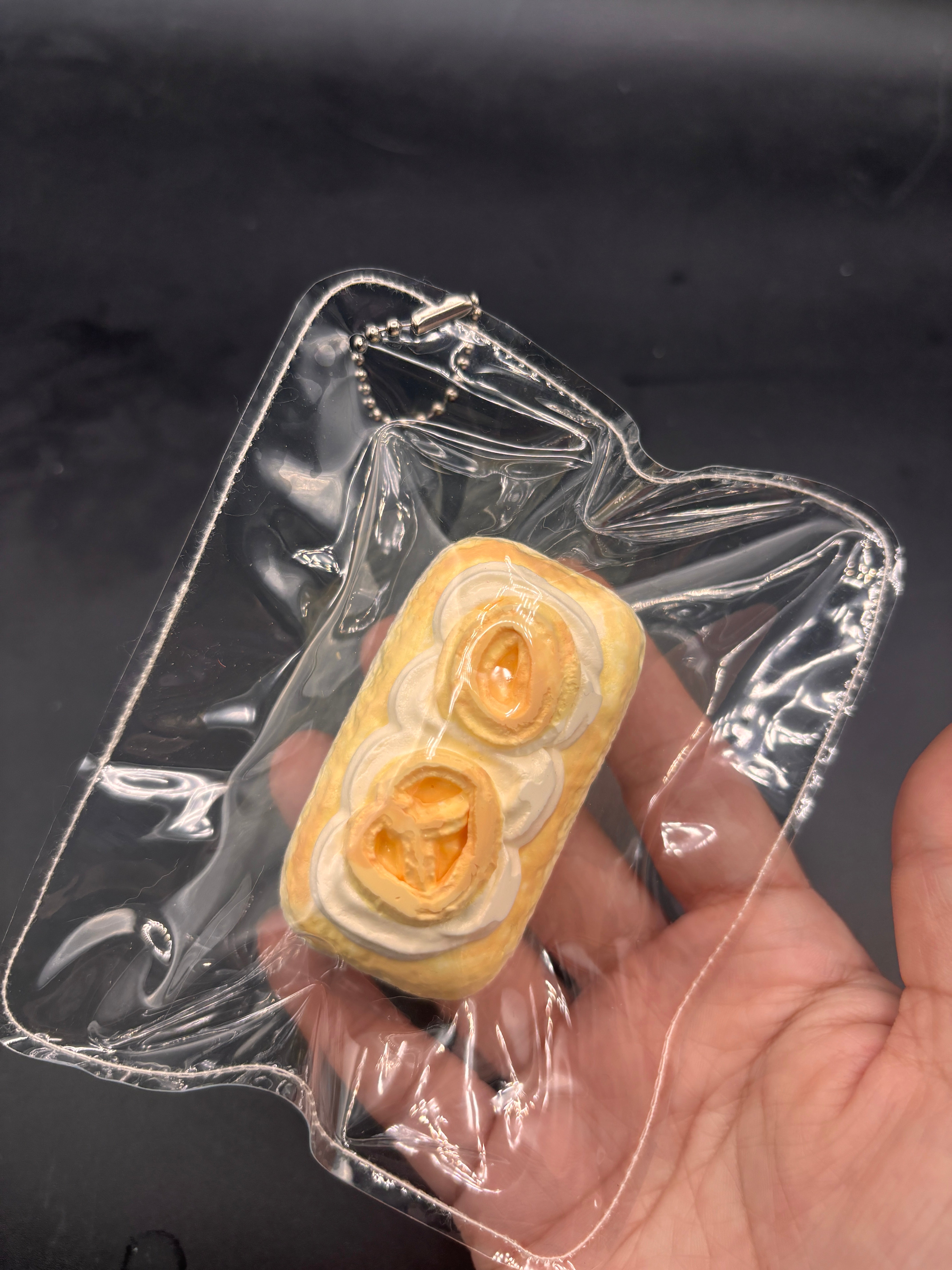 Cute small keychain food series- sponge cake biscuits