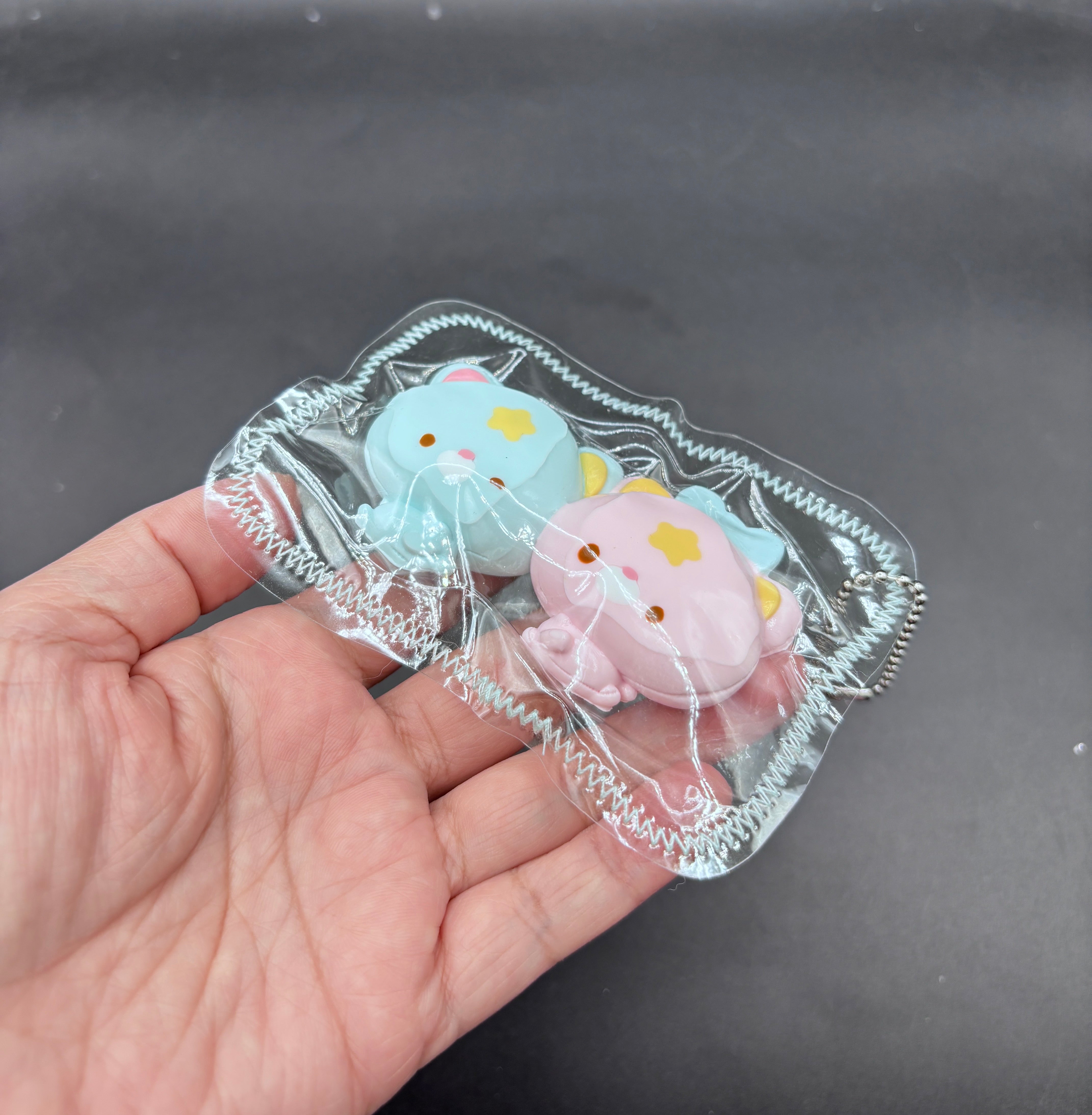 Mini pack of 2 twin stars cute taba keychain