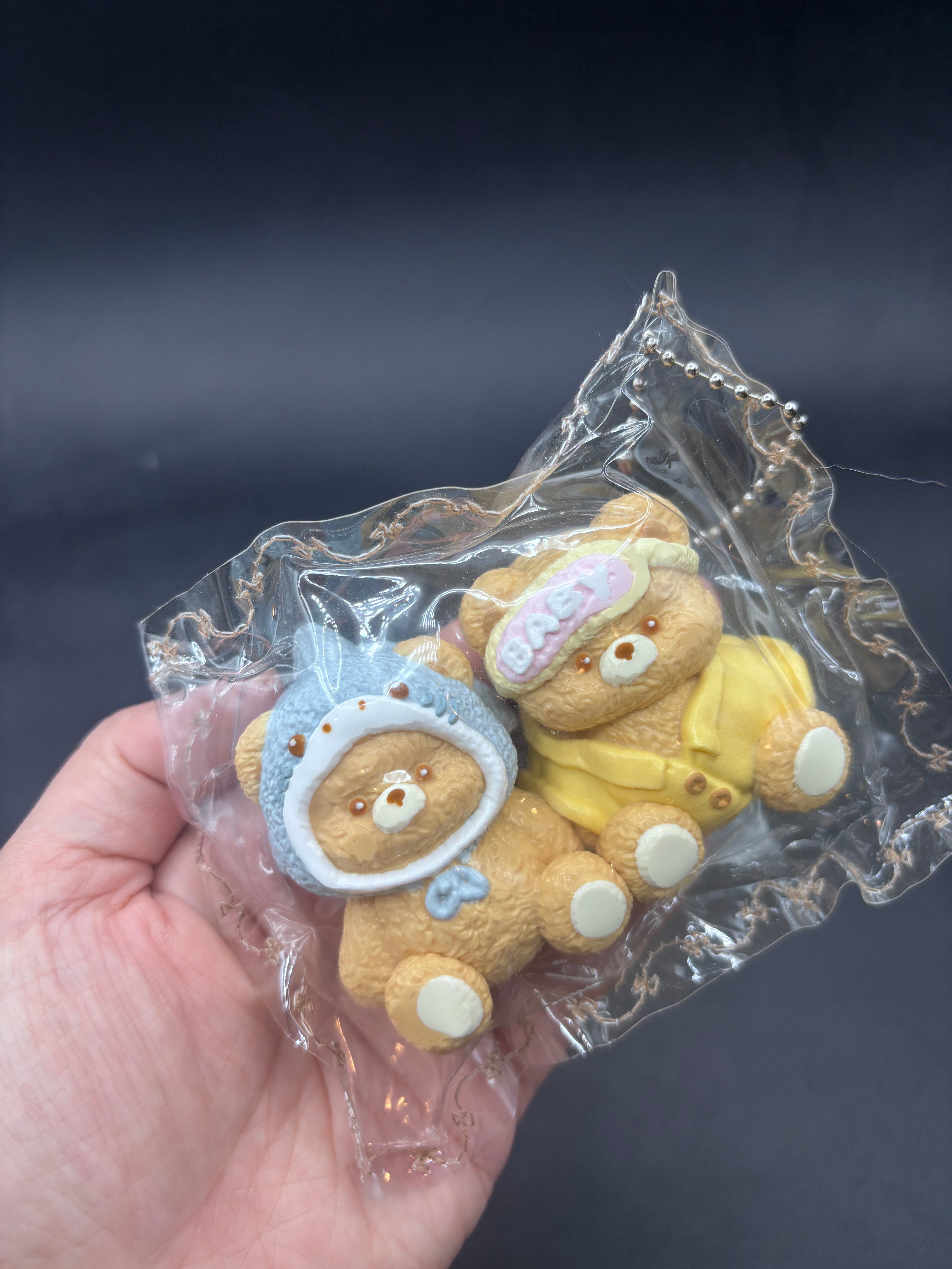 Kawaii teddy bear twins set detailed taba squishy