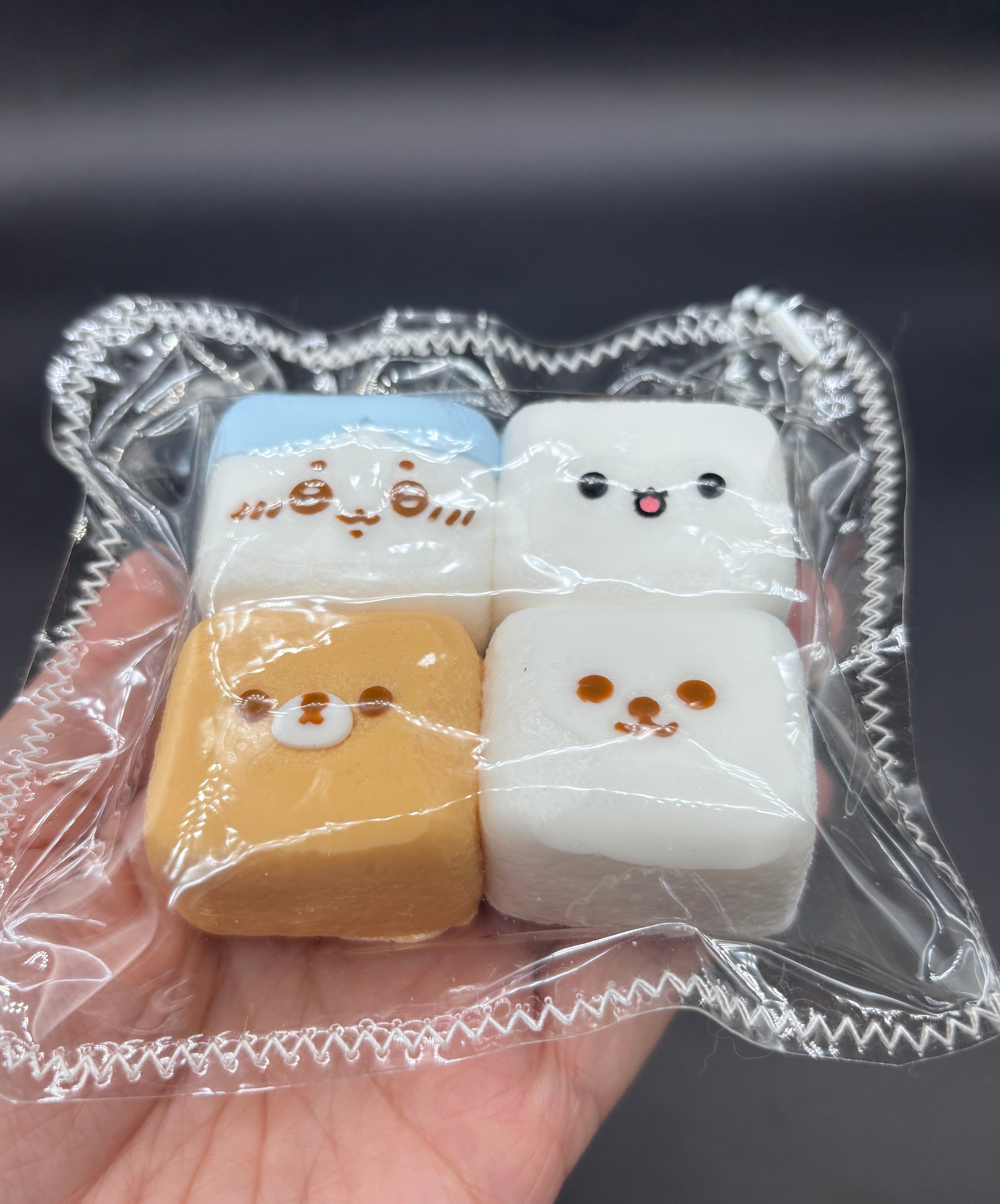 Pack of 4 marshmellow taba cartoons  taba squishy