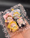 Pack of 4 super detailed mini kitty in animal hoodies  taba squishy