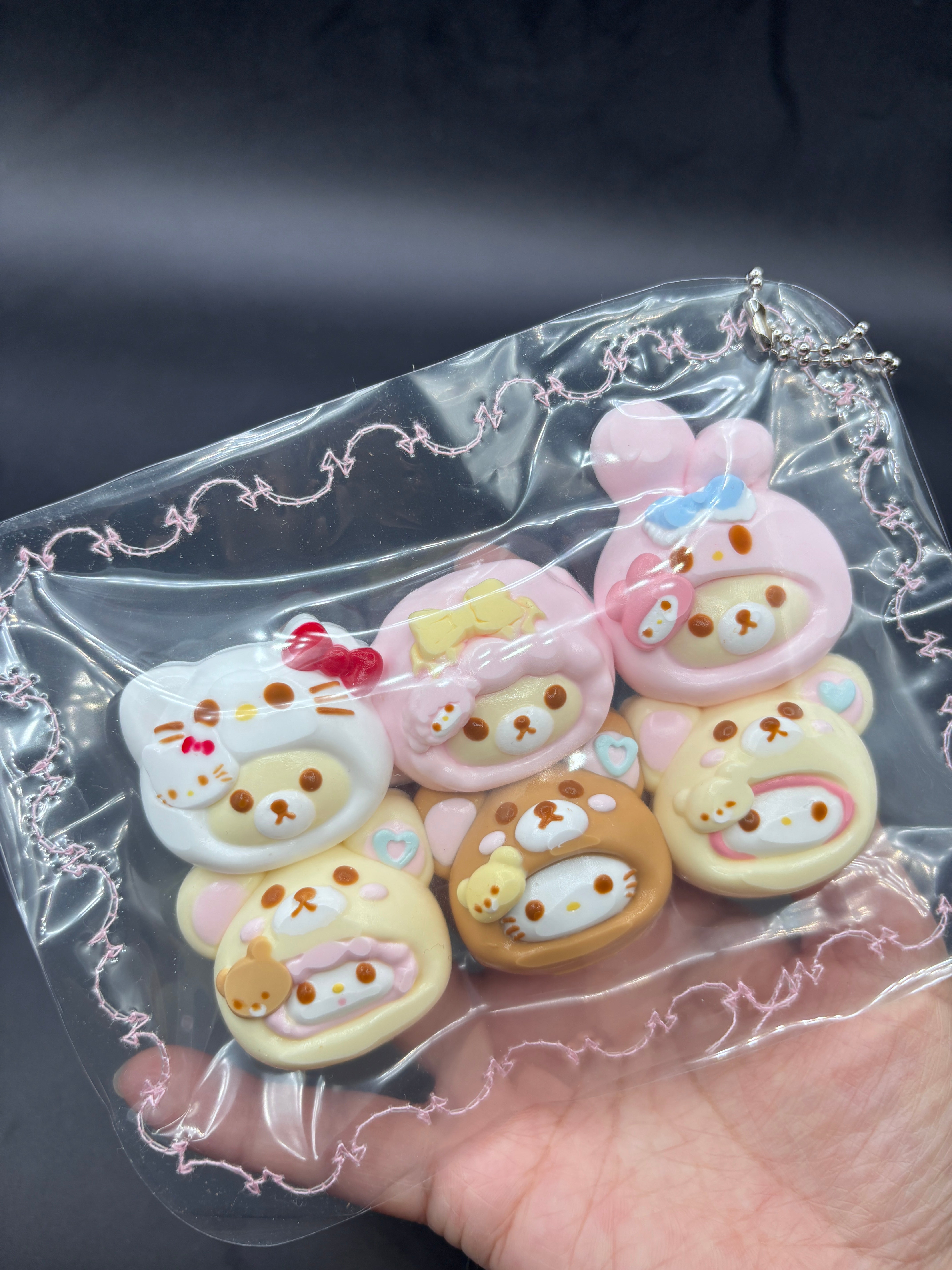 Pack of 6 super cute small Sanrio x Rilakkuma  taba squishy