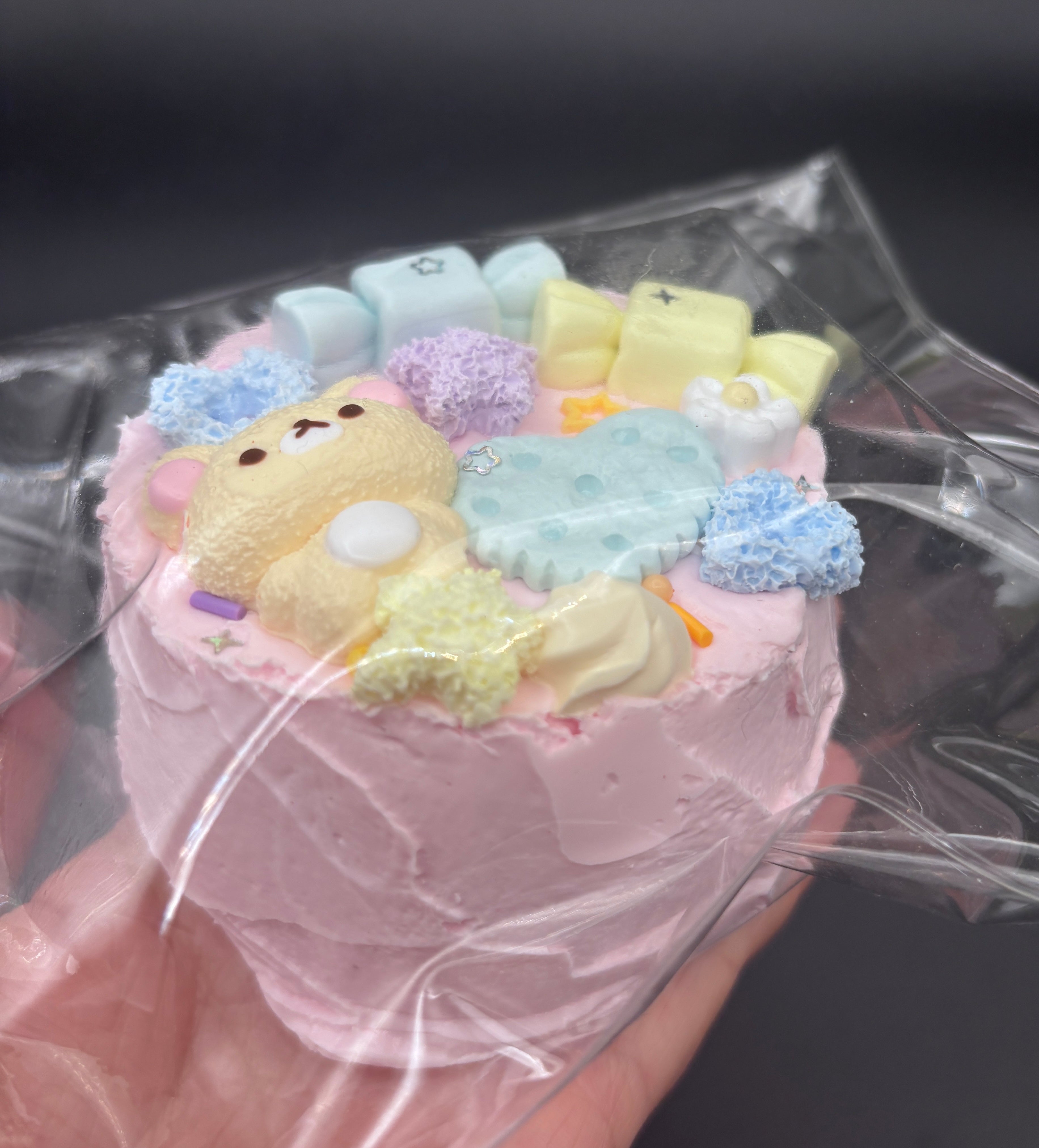 Pink Large korilakkuma cake Taba Squishy Toy