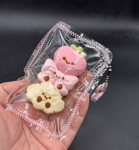 Pack of 3 mini jelly cat coquette taba squishy