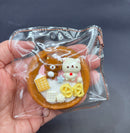 Small keychain- cereal bowl of Rilakkuma soft taba squishy