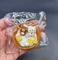 Small keychain- cereal bowl of Rilakkuma soft taba squishy