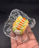 Cute mini keychain puppy hotdog
