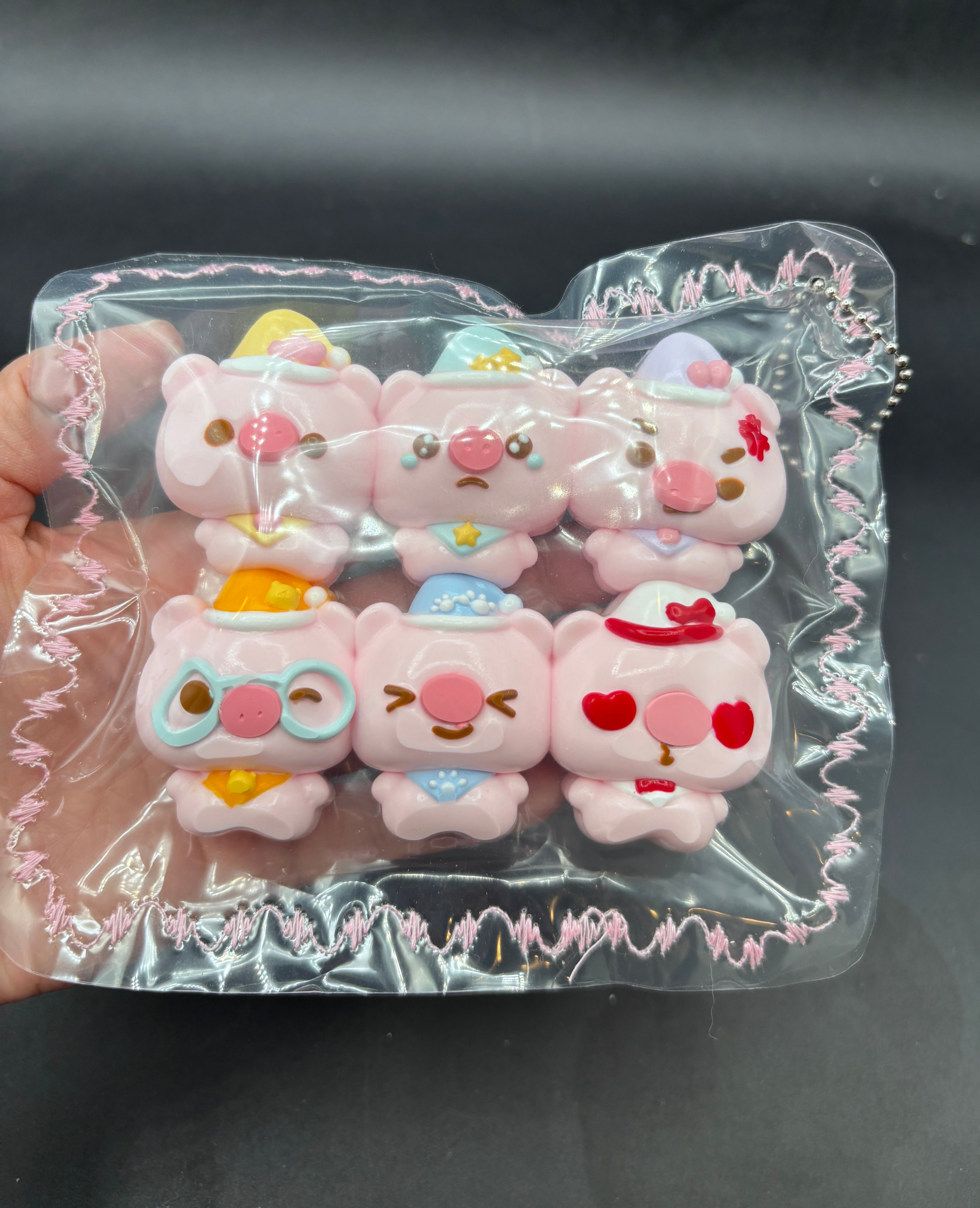 Pack of 6 cute piggies mini taba