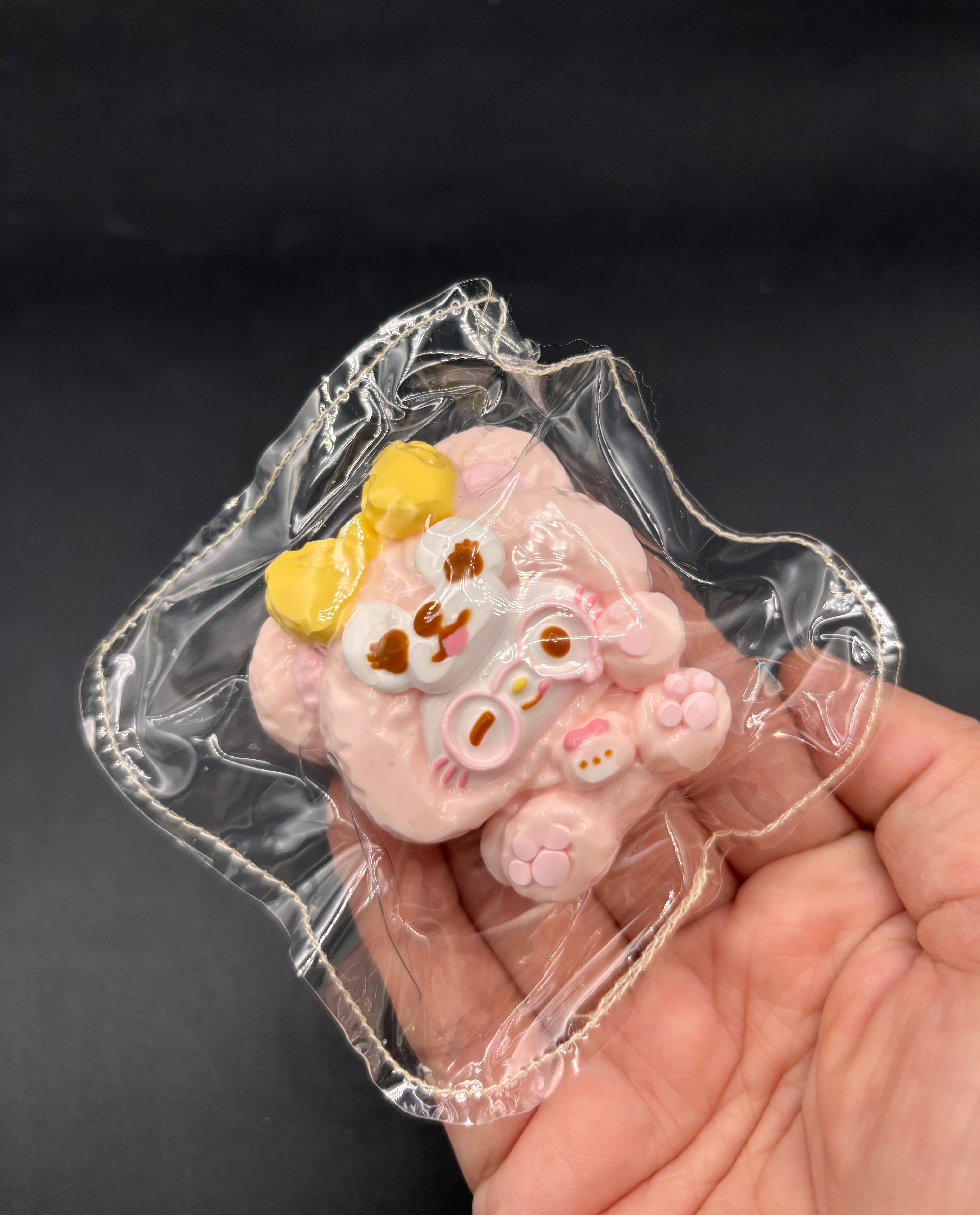 Kitty bear hoodie mini keychain  taba squishy