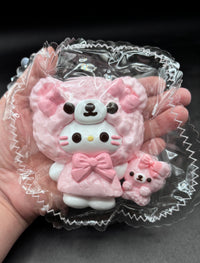 Taba Squishy  Cute detailed HK pink Rilakkuma bear with teddy bear squishy