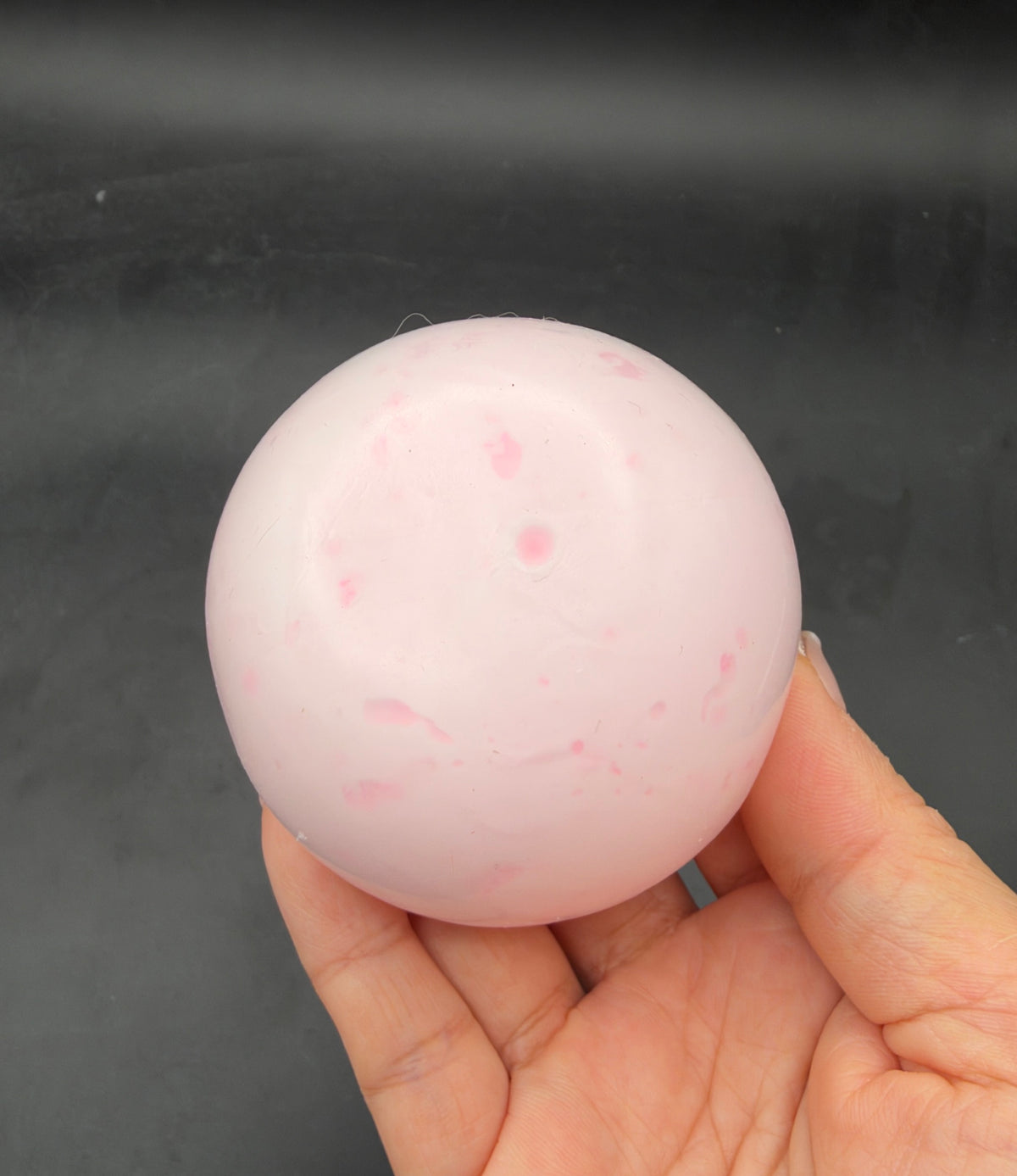 Pink round beaded ice clay stressball