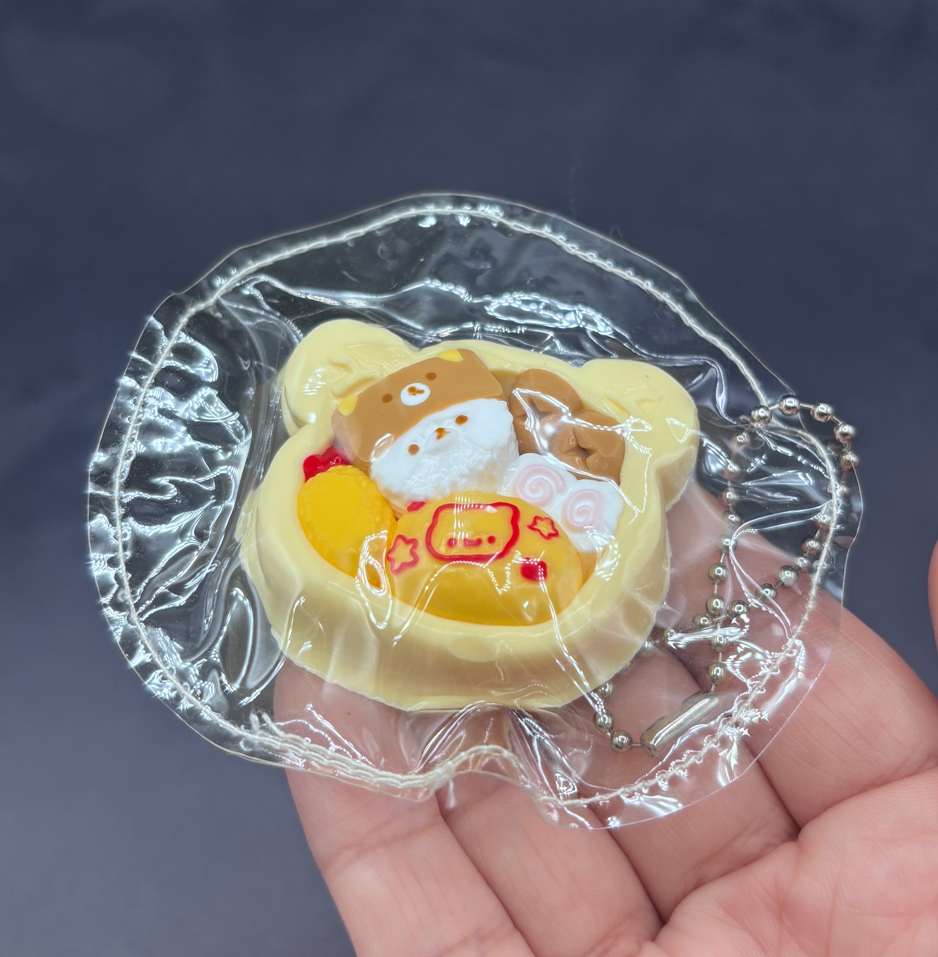Cute mini keychain bear bento box cute soft  taba squishy