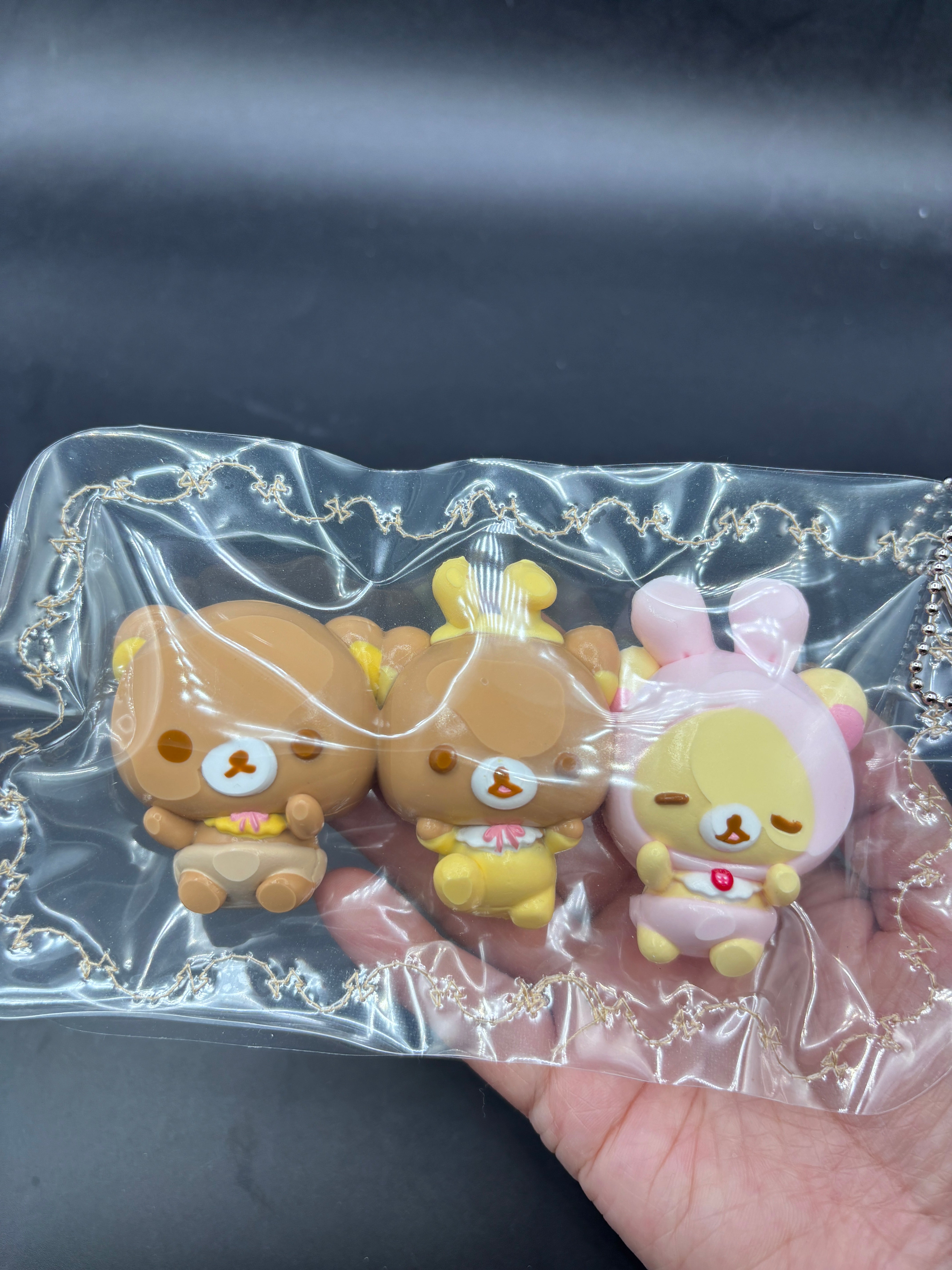 Pack of 3 rilakkuma in costumes cute  taba squishy