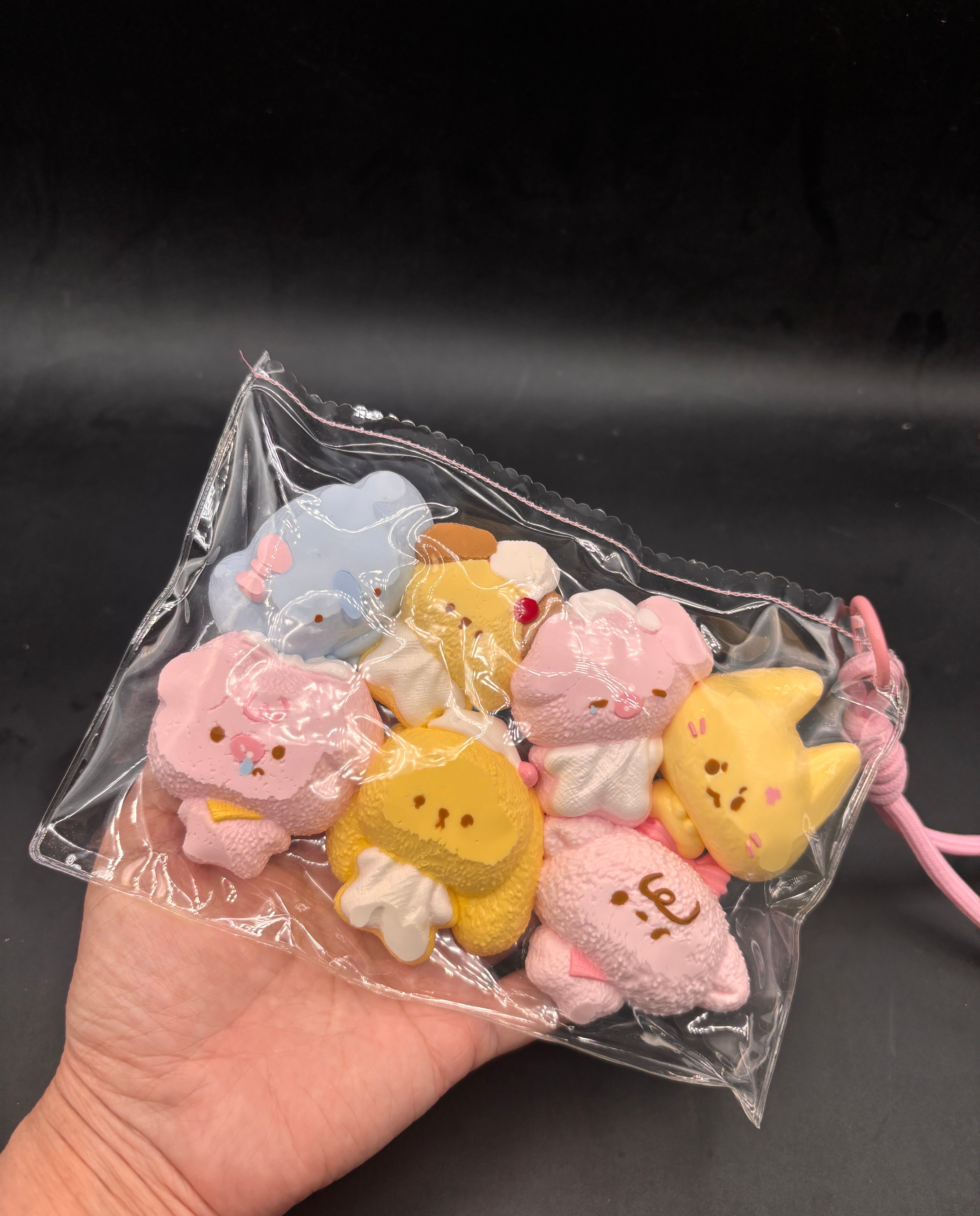 Pack of 7 super cute plushie animal small  taba squishy