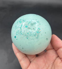 Teal crushed ice clay stressball (slushy)