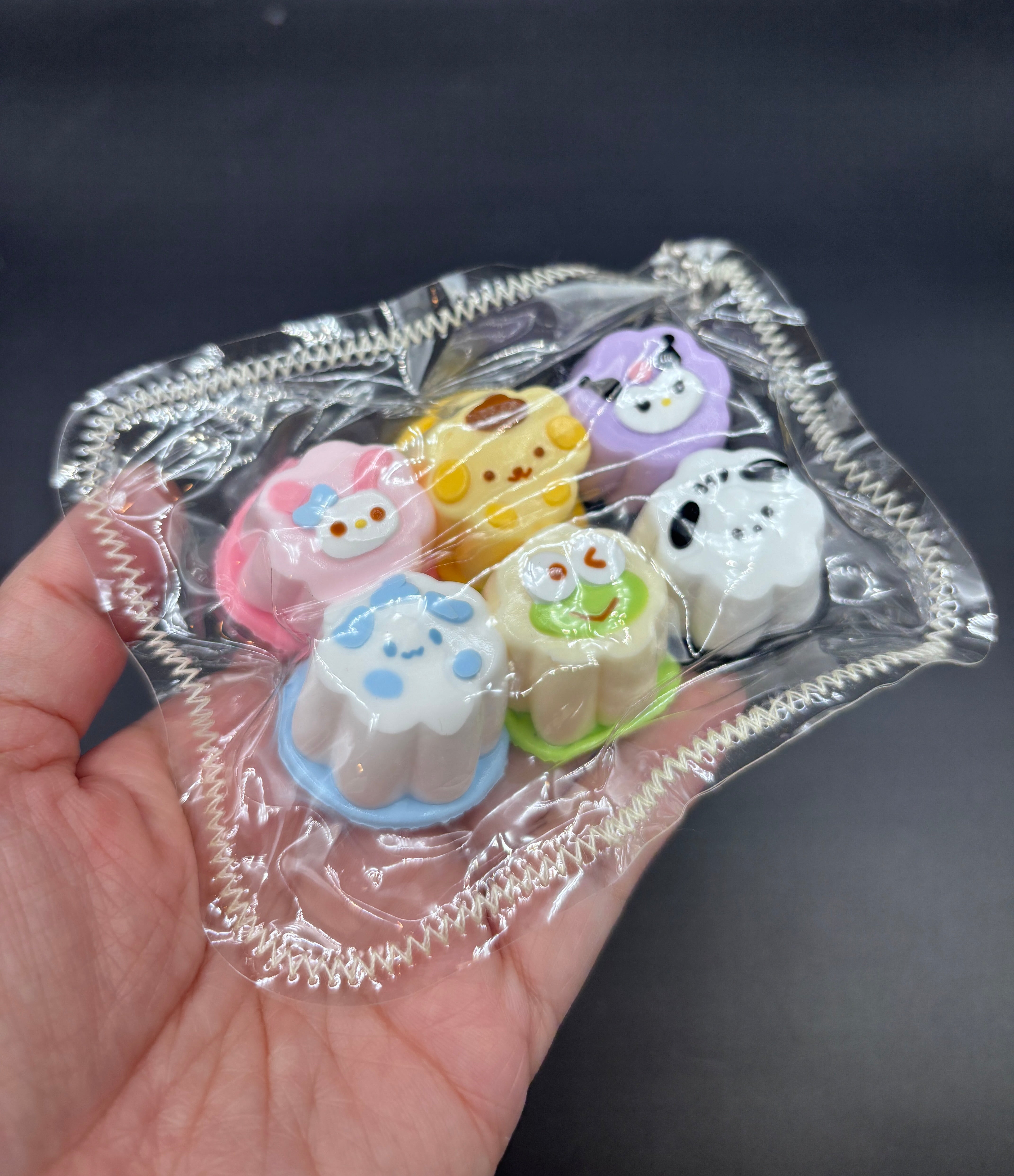 Pack of 6 mini Taba pudding cute cartoon  taba squishy