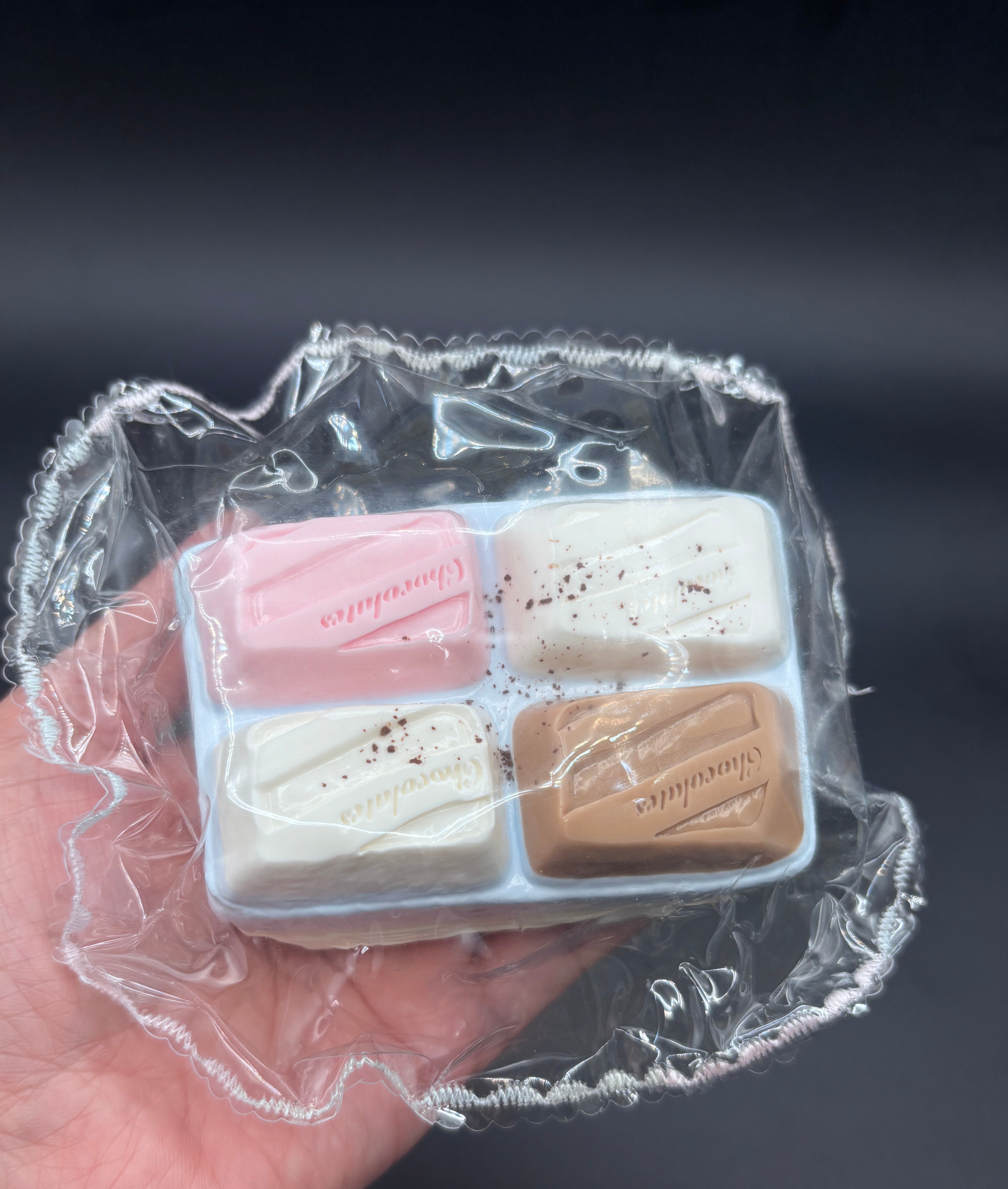 Cute neoplolitan chocolate icecream cup soft
