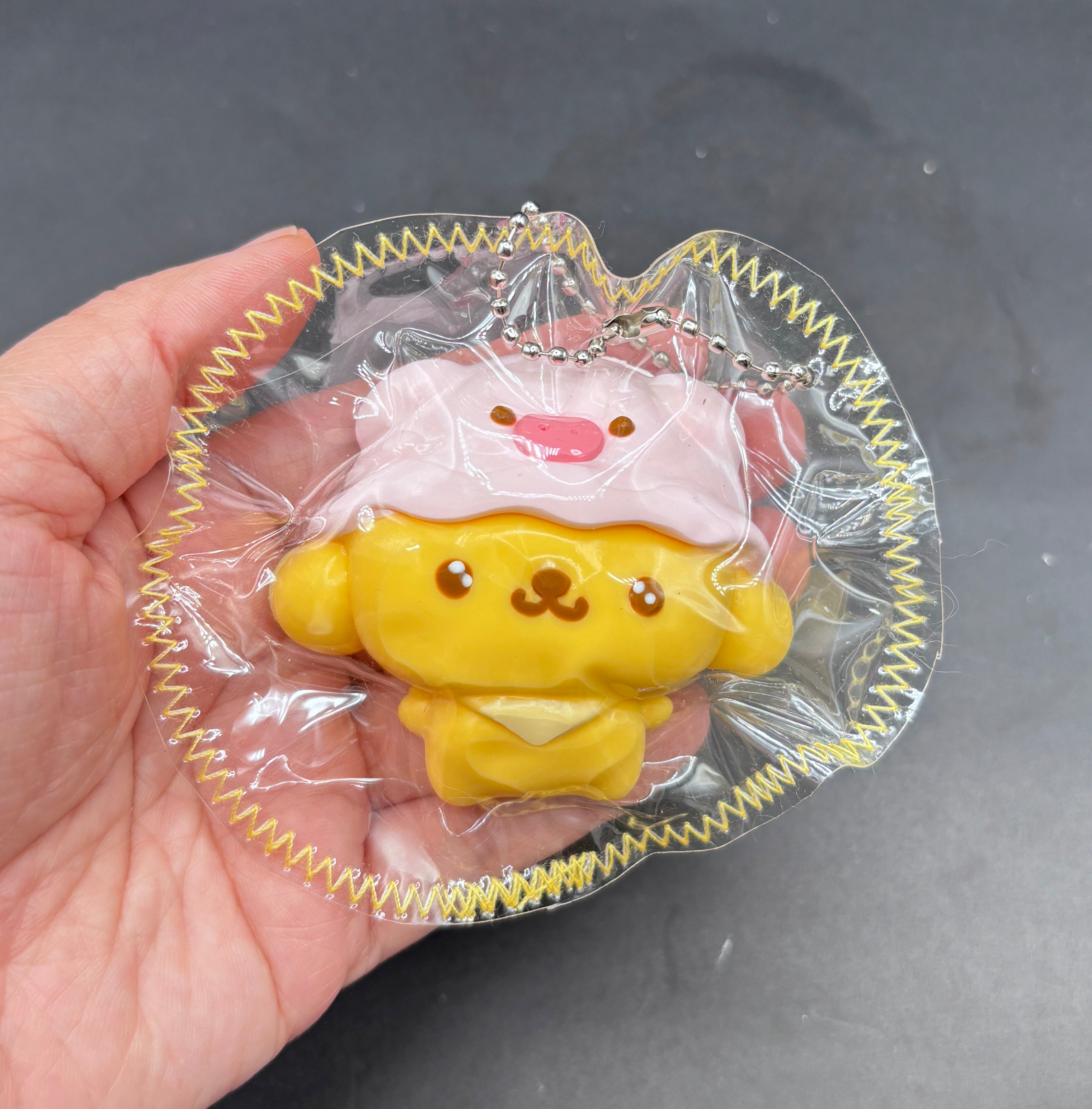 Mini keychain cute pudding dog soft taba squishy