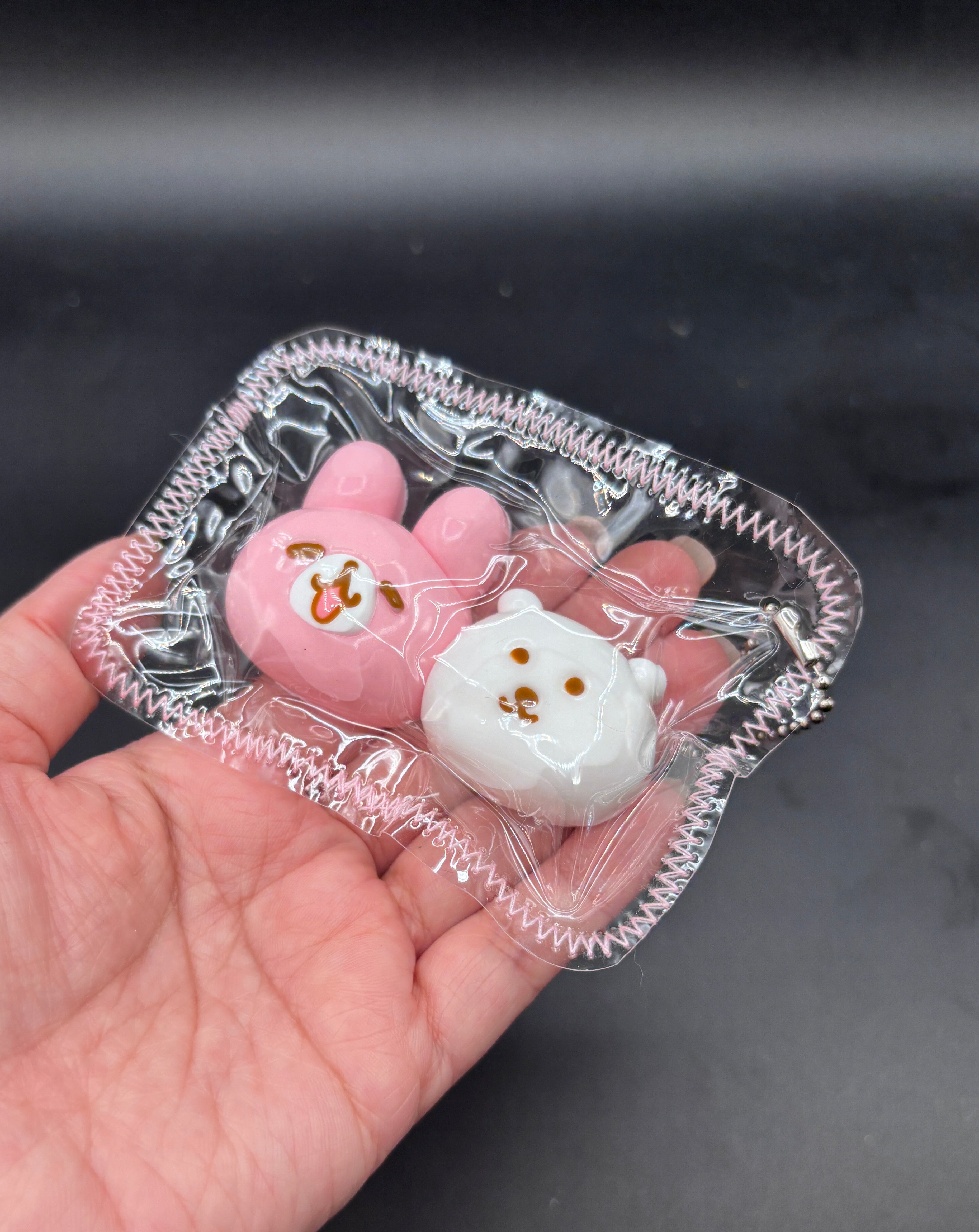 Pack of 2 kanahei and Jokebear keychain soft taba squishy
