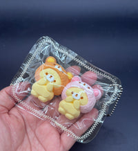 Pack of 2 mini keychain bear twins Taba squishy toy