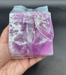 lavender pond (crunchy slime bag with wax pieces and clay)