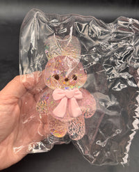 Cute Clear holographic bunny  taba squishy
