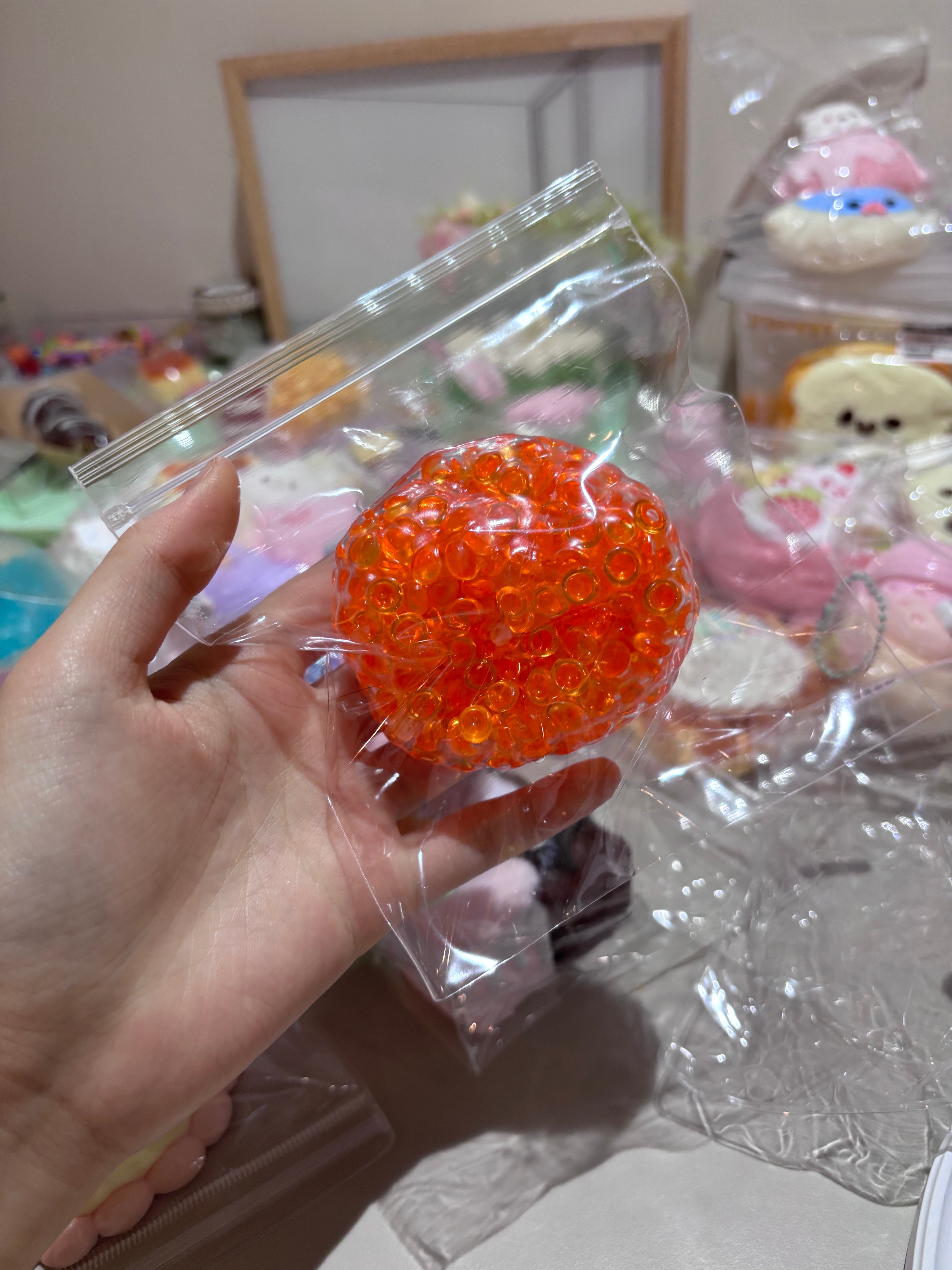 Crunchy bead ball clear orange