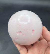 Pink round beaded ice clay stressball