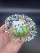 Small cute detailed kitty watermelon soft taba squishy keychain