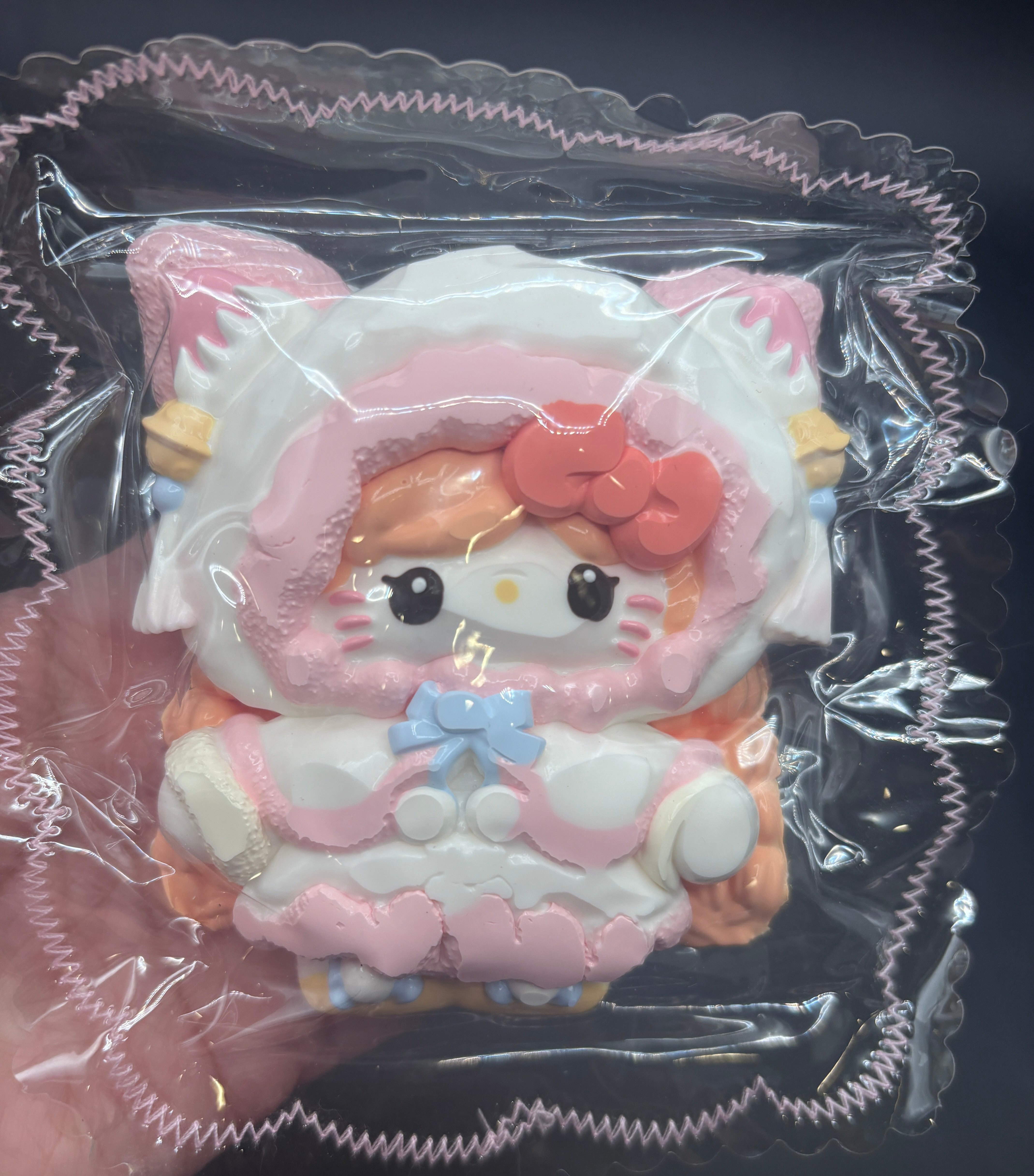 Detailed super cute kitty in a pink winter jacket soft  taba squishy