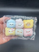 Kawaii mini Taba pack of 6 clocked mochi beanies  taba squishy