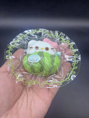 Small cute detailed kitty watermelon soft taba squishy keychain