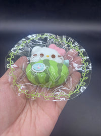 Small cute detailed kitty watermelon soft taba squishy keychain