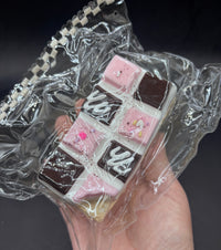 Frozen butter Large strawberry-choco chocolate bar cake   taba squishy